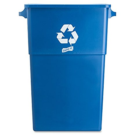 Genuine Joe GJO57258 Recycling Rectangular Container, 28 gallon Capacity, 22-1/2" Width x 30" Height x 11" Depth, Blue