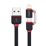 Swiftrans Apple Lightning USB Cable Apple MFi Certified Lightning to USB Cable with Micro USB Connector Charge and Sync for iPhone iPad and Android 33ft - Black