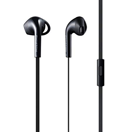 Phiaton C170S Black Stylish earphones, comfortable design, Tangle Free Flat Cable with built-in Mic