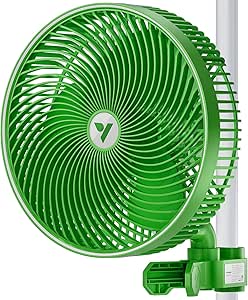 VIVOSUN AeroWave E9 Grow Tent Fan 9”, EC Motor, WiFi-Controllable, US Patented Auto Oscillating Clip fan, IP54 Weatherproof, Strong Airflow & Quiet for Hydroponic Ventilation Circulation, Green