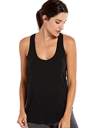 CRZ YOGA Women's Pima Cotton Lightweight Sleeveless Workout T Back Tank Top