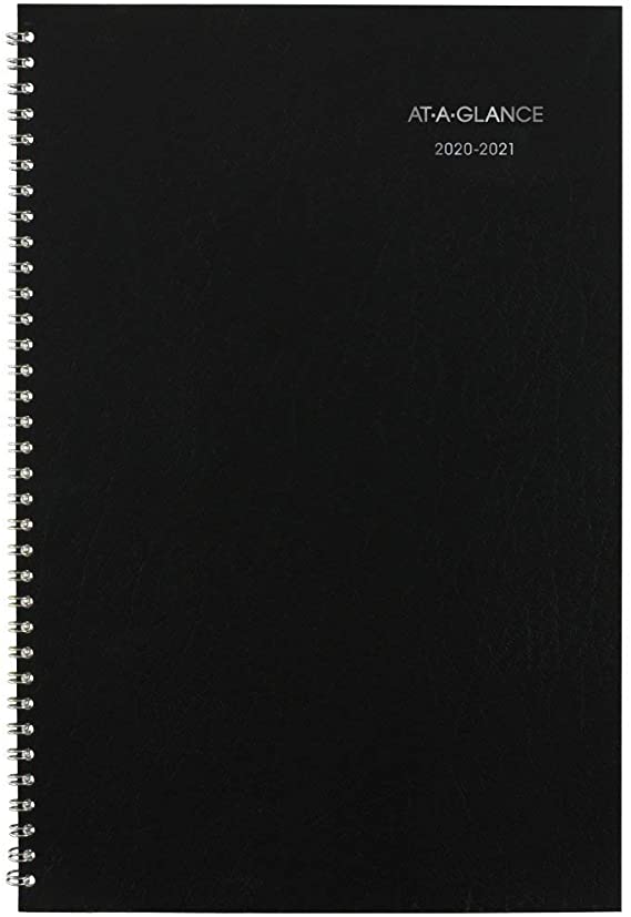 Academic Planner 2020-2021, AT-A-GLANCE Monthly Planner, 8" x 12", Large, DayMinder, Black (AY200)