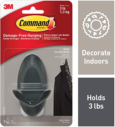 3M 17087S Command Double Slate Medium (1 Hooks, 2 Strips/pk)