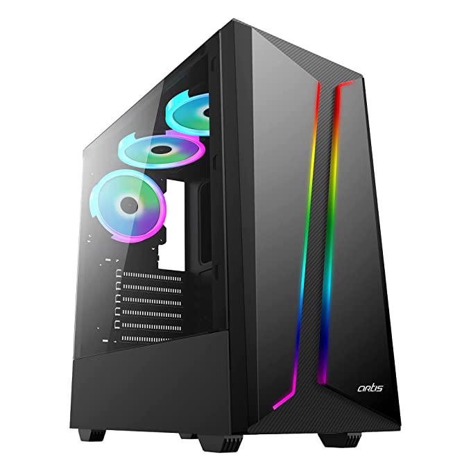 Artis G8308 Computer Gaming Cabinet Support ATX, Micro ATX Motherboard, 1 x 120mm RGB Fan with Sturdy Built Quality