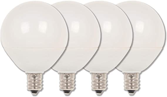 Westinghouse 4513120 60W Equivalent G16-1/2 Dimmable Soft White LED Light Bulb with Candelabra, Base Four Pack