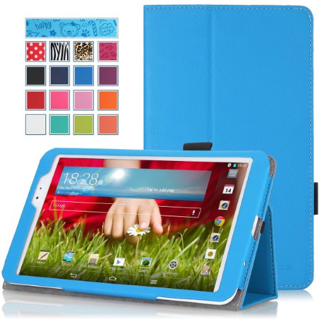 LG G Pad 83 Case - MoKo Slim Folding Cover Case for LG G PAD 83 Wifi Version V500V510 and Verizon 4G LTE VK810 BLUE With Smart Cover Auto Wake  Sleep Interior Hand Strap Stylus Pen Loop