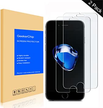 iPhone 7 /iPhone 8 Screen Protector[2-Pack],GeekerChip Premium Tempered Glass Screen Protector for iPhone 7 /iPhone 8