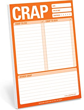 Knock Knock Crap Pad, To Do List Note Pad, 6 x 9-inches