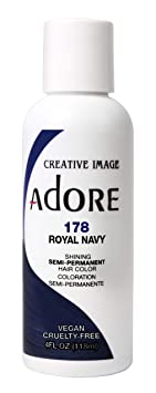 Adore Semi-Permanent Haircolor #178 Royal Navy 4 Ounce (118ml) (2 Pack)