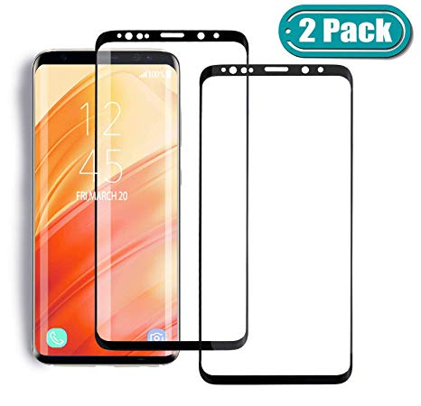 [2 Pack] MSLAN Samsung Galaxy Note 9 Screen Protector,3D Curved Tempered [Anti-Bubble][9H Hardness][HD Clear][Anti-Scratch][Case Friendly] Glass Screen Film Compatible Samsung Galaxy Note 9 Black