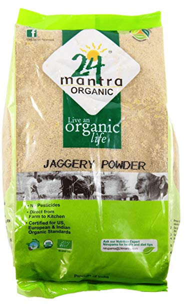 Organic Jaggery Powder 2 Pound(lb), Traditional Non-centrifugal Cane Sugar, Raw Sugar, USDA Certified Organic 2 Lb - 24 Mantra Organic