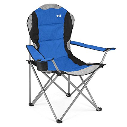 Kestrel Heavy Duty Padded Camping Chair Steel Folding Festival Cup Holder Bag …