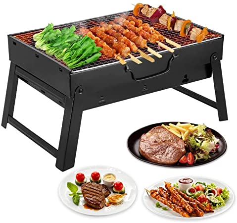 AGM Charcoal Grill, Folding Portable Barbecue Grill, Lightweight smoker Grill,Outdoor BBQ Grill for Picnics Garden Camping Beach Party (M)