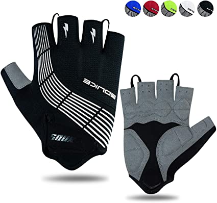 Souke Sports Cycling Gloves Half Finger Bicycle Gloves Moutain Bike Gloves For Men Women Padded Anti-Slip MTB Fingerless Road Riding Gloves