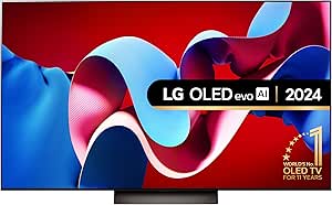 LG evo OLED65C45LA 65-Inch 4K UHD Smart TV, (α9 AI Processor Gen7, Dolby Atmos, Freeview Play and Amazon Alexa, 120Hz), Umber Brown [Model 2024]