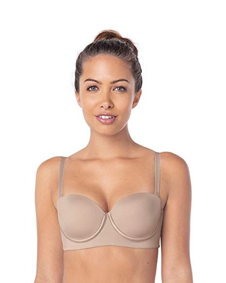 Leonisa Slimming Strapless Push Up Bra Wide Back No Bulge