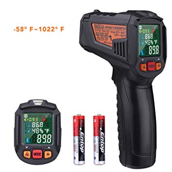 Tacklife Temperature Gun, Laser Infrared Thermometer -58℉~1022℉(-50℃~550℃) with Color LCD Screen, Humidity Measurement, Adjustable Emissivity, Alarm Setting | IT-T10