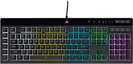 Corsair K55 PRO LITE RGB Wired Membrane Gaming Keyboard (5-Zone Dynamic RGB Backlighting, Six Macro Keys with Stream Deck Integration, IP42 Dust and Spill Resistant, Dedicated Media Keys) Black