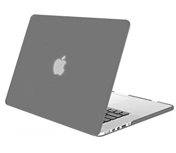 Mosiso Plastic Hard Case Cover Only for [Previous Generation] MacBook Pro Retina 15 Inch (Model: A1398) No CD-ROM, Gray