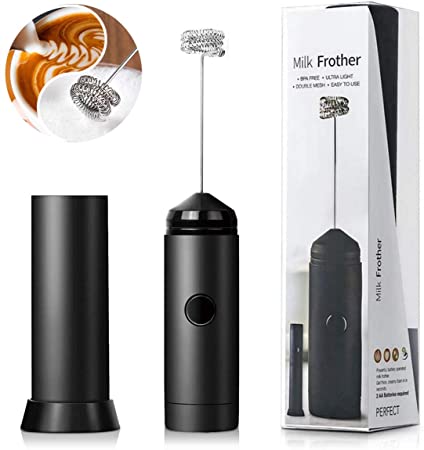 JOMOQ Milk Frother Electric Handheld frother Battery Operated Handheld Milk Foamer Coffee Frother Travel Portable Mini Stand Drink Mixer With Stainless Steel Coffee Whisk For Latte, Hot Chocolate