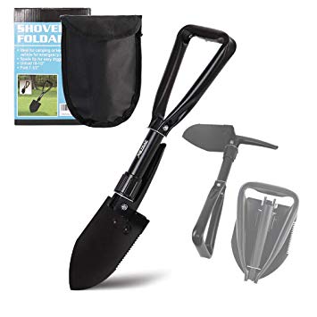XSTRAP Folding Shovel Survival Shovel –ENTREENCHING Tool 18.25" Foldable Shovel Camping Shovel w/Wood Saw Edge