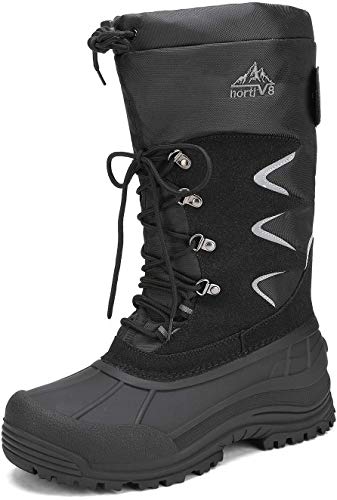 NORTIV 8 Men's Waterproof Hiking Winter Snow Boots Insulated Fur Liner Lightweight Outdoor Tall Booties