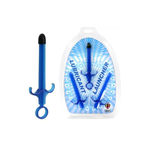 Lubricant Launcher - Set of 3 Anal or Vaginal Personal Lube Applicator Syringes (Blue)
