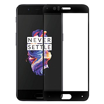 OnePlus 5 Screen Protector, Auckly [Automatic Adsorption] [Bubble-Free] [9H  Hardness] [Full Coverage] Tempered Glass Screen Protector Film for OnePlus 5 – Black