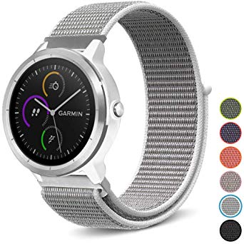 C2D JOY Compatible with Garmin vivoactive3(M)/vivomove(HR)/FR645(M) Replacement Bands GPS Smartwatch Sport Loop Band - Soft Breathable Nylon Weave with Hook&Loop Fastener - 13# Seashell, M