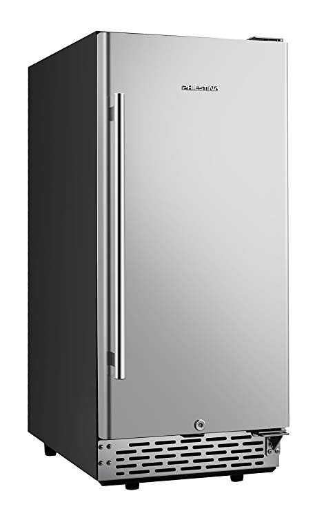 Phiestina 15 Inch Built-in Beer Froster Refrigerator - Stainless Steel Beverage Cooler Refrigerator for Soda Beer or Wine - Frost Free Small Beer Cooler for Home Bar or Office - Quiet Operation Fridge