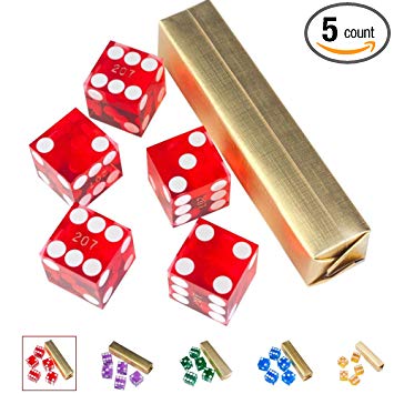 GSE Games & Sports Expert AAA Grade 19mm Casino Craps Dice with Razor Edges and Serialized Set (Set of 5)