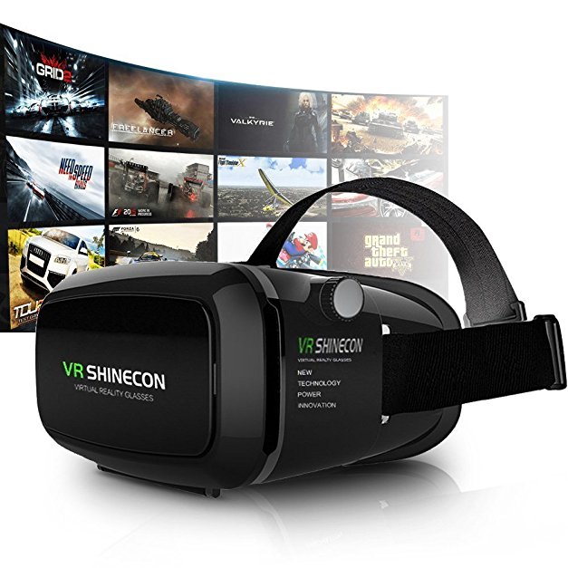 Shinecon 3D VR Glasses Adult movies, 3D VR Headset Virtual Reality Box with Adjustable Lens and Strap for iPhone 6 Plus/6s/6/5s/5c/5 Samsung Galaxy s5/s6/s7/note4/note5 and Other 3.5-6.0 inch Smartphone for 3D movies and Games