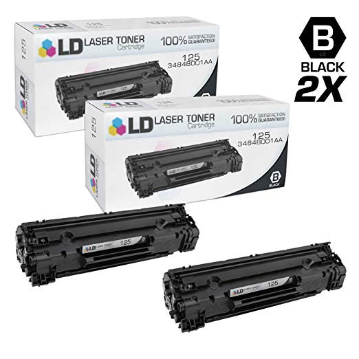 LD Compatible Toner Cartridge Replacement for Canon 125 (Black, 2-Pack)
