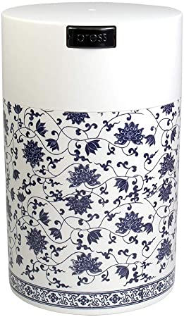 Tightpac America, Inc. CFV2-SWWF Coffeevac 1 lb - The Ultimate Vacuum Sealed Coffee Container, White Floral,