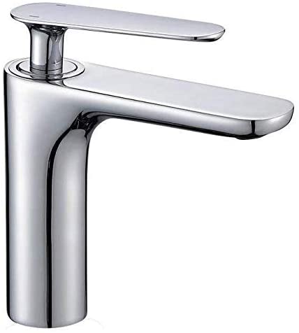 Bathroom Faucet Chrome, Single Hole Bathroom Sink Faucet Brass, Modern Single Handle Vanity Faucet with Supply Hose for Laundry Washbasin, Lavatory Mixer Tap