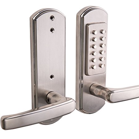 Bravex New Mechanical Door Lock Digital Code Keyless Keypad Security Entry Door Combination Lock (Right Handle)