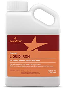 LawnStar Chelated Liquid Iron (1 Gallon) for Plants - Multi-Purpose, Suitable for Lawn, Flowers, Shrubs, Trees - Treats Iron Deficiency, Root Damage & Color Distortion – EDTA-Free, American Made