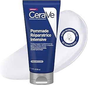 CeraVe - Pommade Réparatrice Intensive - Soin Réparateur, Apaisant et Protecteur Visage, Corps, Lèvres - 3 Céramides Essentiels   Acide Hyaluronique - Peau Très Sèche, Abîmée, Craquelée - 88 ml