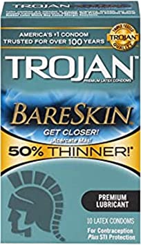 Trojan Sensitivity Bareskin Latex Condoms, 10 Count