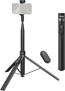 SmallRig ST30 One-Touch Deploy Selfie Stick Tripod, 66" Phone Tripod Stand w Remote, for iPhone, for Android, Video Recording, Travel, Vlogging, Black 4926