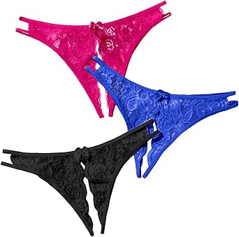 Milumia Women Sexy Panties Pack Crotchless Lingerie Cheeky Naughty Thongs Underwear Set