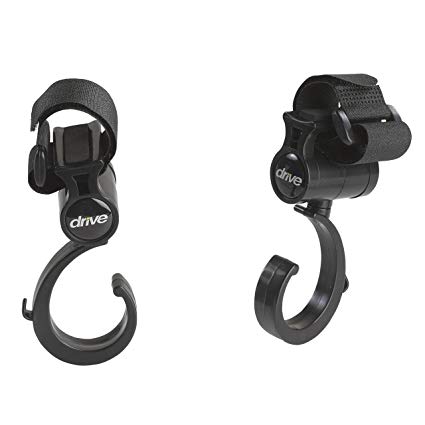 Drive Medical Walker Rollator Accessory Hooks, Black