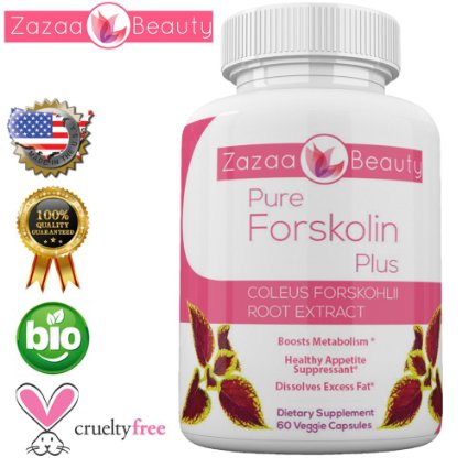 Pure 20% Forskolin For Weight Loss Supplement For Women & Men 60 Veggie Capsules-appetite suppressant-metabolism booster-Natural Coleus Forskohlii Add To Cart Now - 100% Guaranteed By Zazaa Beauty