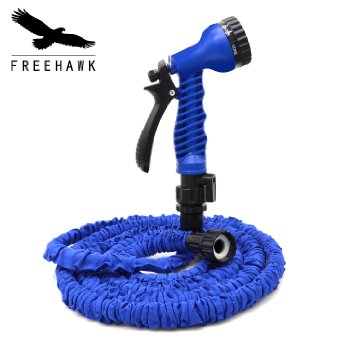 Freehawk® 25 Feet Garden Hose, Water Hose, Hose Reel, Best Hoses, Expandable Garden Hose, with Free 7-way Spray Nozzle Flexible Hose(Blue)