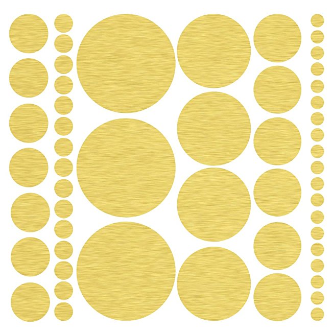 (317) Assorted Size Gold Polka Dot Decals - Repositionable Peel and Stick Circle Wall Decals for Nursery, Kids Room, Mirrors, and Doors