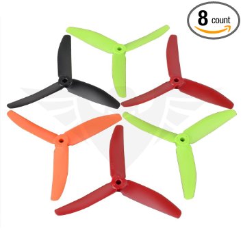 Tri-Blades 5040 Propeller (4 Sets, 8CW, 8CCW) 5 Inch 3 Blades 5040x3 Indestructible Durable Powerful Balanced Light Props for Drone By XSOUL