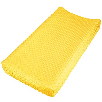 Baby Changing Pad Cover, Super Soft Minky Dot Diaper Changing Table Covers for Baby Girls and Boys, Ultra Comfortable, Safe for Babies, Fit 32"/34'' x 16" Pad (Yellow)