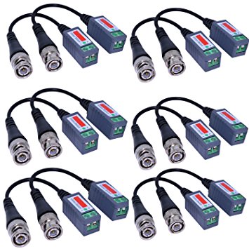 VIMVIP® 6 PAIRS (12 Pcs) Mini CCTV BNC Video Balun Transceiver Cable