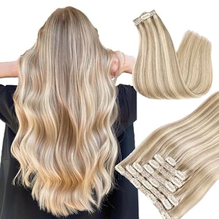Hair Extensions Real Human Hair - Human Hair Clip In Extensions Soft&Natural Human Hair Extensions Clip Ins 120g 7pcs Real Hair Extensions Clip In Human Hair Straight&Invisible (14 Inch,#16/22)
