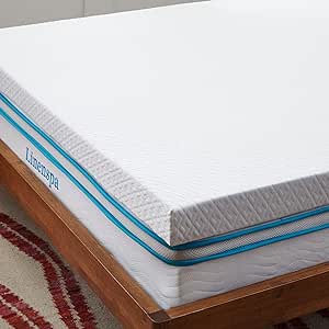 Linenspa Matratzen Topper 180 x 200 cm, 10cm hoch – Matratzenauflage mit Gel Memory Foam und waschbarem Bezug mit Reißverschluss – Öko-Tex